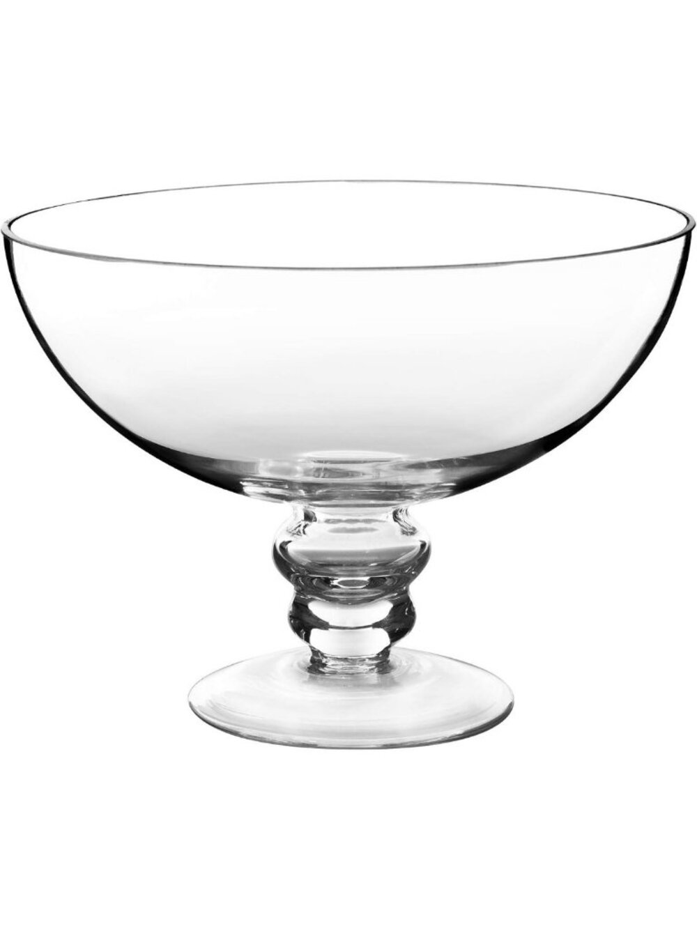Elegant Glass Footed Bowl - 6” H, 8” D | Stylish Fruit Display & Centerpiece